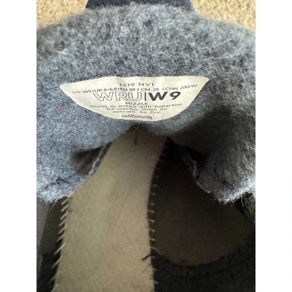 Allbirds Wool Runner Mizzle Mid Top Sneakers Womens 9 Charcoal Grey WRU1W9